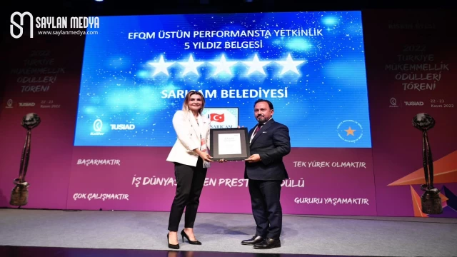 Sarıçam Belediyesi Mükemmellikte Yetkinlik 5 Yıldız Ödülü’ne layık görüldü