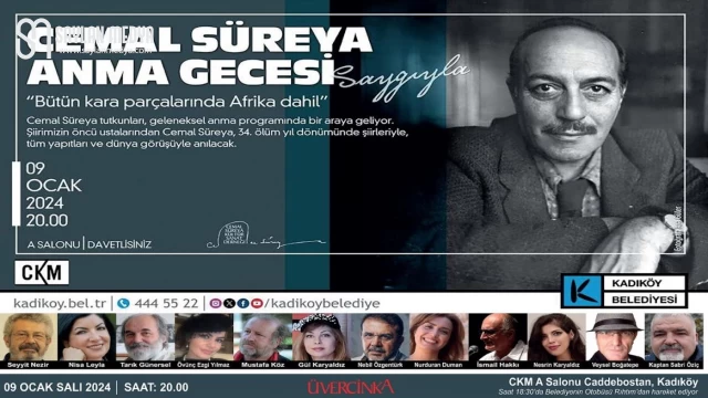 Cemal Süreya anılıyor; Bütün kara parçalarında, Afrika dahil, Gazze hariç değil