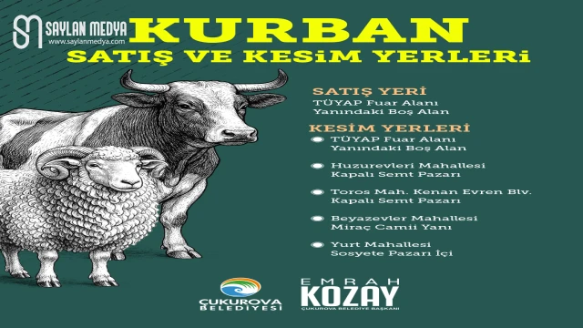 Çukurova Belediyesi kurban satış ve kesim yerlerine belirledi