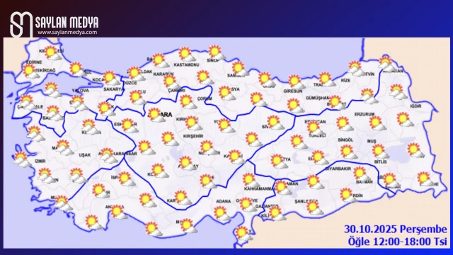 Türkiye'de bugün hava nasıl olacak... ADANA 30°C