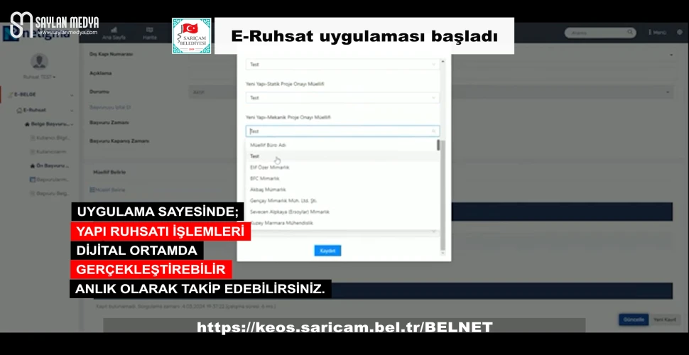 Sarıçam'da E-Ruhsat Uygulaması hayata geçirildi