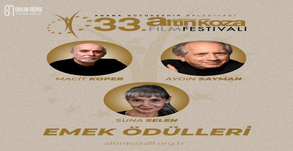 Adana Altın Koza’dan Suna Selen, Macit Koper ve Aydın Sayman’a Emek Ödülü