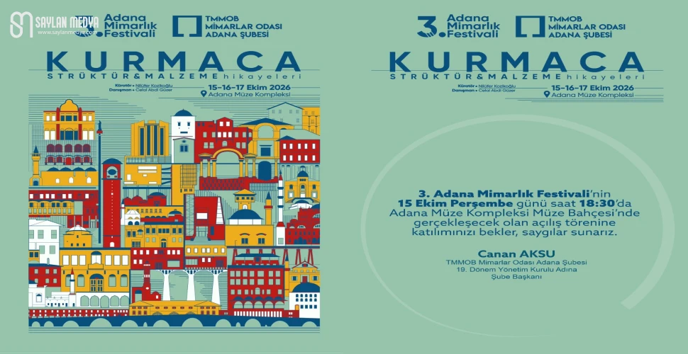 Türk mimarlığı 3. Mimarlık Festivali’nde Adana’da buluşacak